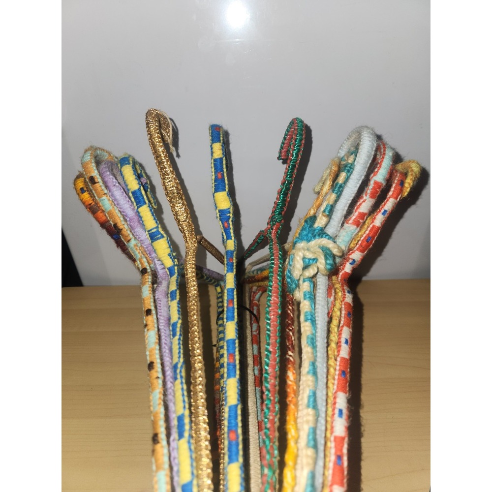 Handmade Crochet Covered Colorful Multicolor Yarn Metal‎ Hangers~14~ Vintage